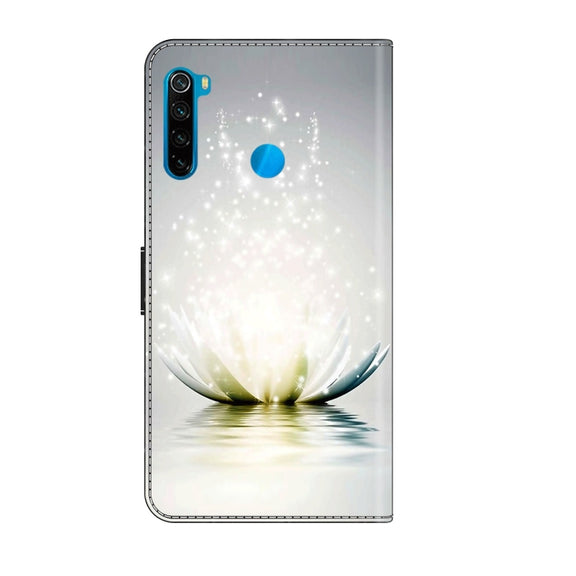 For Xiaomi Redmi Note 8T Crystal 3D Shockproof Protective Leather Phone Case(Light Lotus)