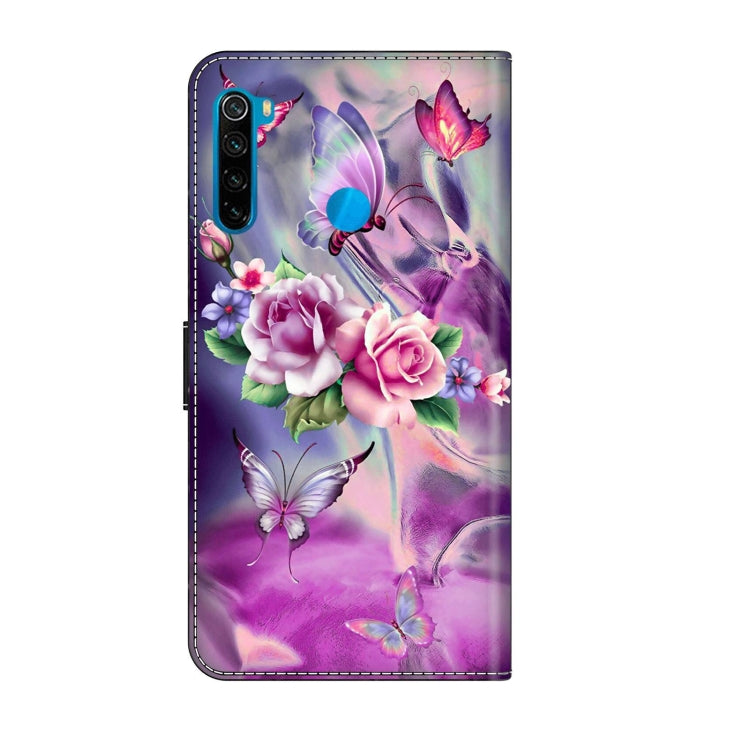 For Xiaomi Redmi Note 8T Crystal 3D Shockproof Protective Leather Phone Case(Butterfly)