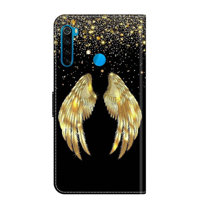 For Xiaomi Redmi Note 8T Crystal 3D Shockproof Protective Leather Phone Case(Golden Wings)