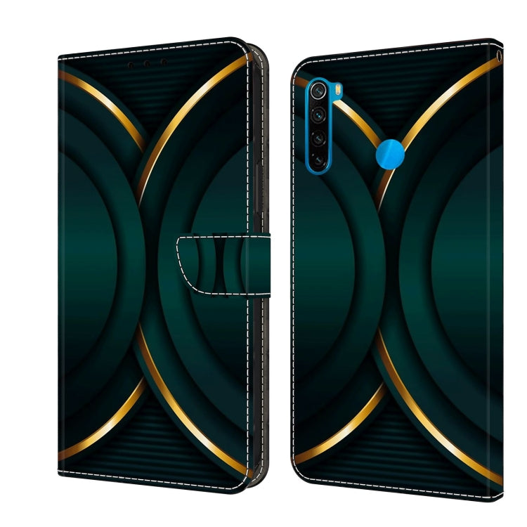 For Xiaomi Redmi Note 8T Crystal 3D Shockproof Protective Leather Phone Case(Gold Outline)
