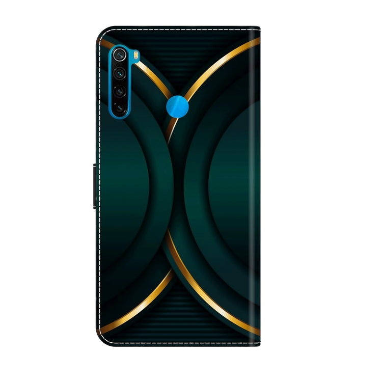 For Xiaomi Redmi Note 8T Crystal 3D Shockproof Protective Leather Phone Case(Gold Outline)