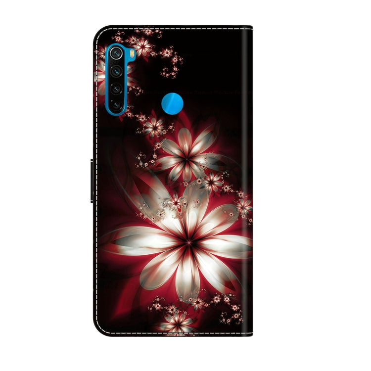 For Xiaomi Redmi Note 8T Crystal 3D Shockproof Protective Leather Phone Case(Fantastic Flower)