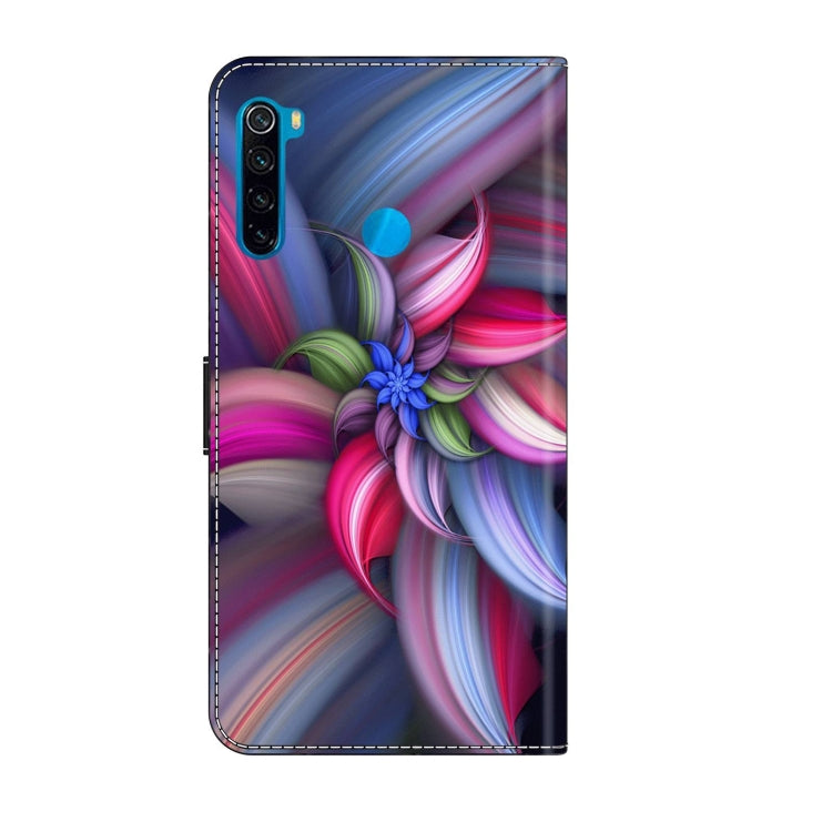 For Xiaomi Redmi Note 8T Crystal 3D Shockproof Protective Leather Phone Case(Colorful Flower)