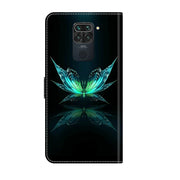 For Xiaomi Redmi Note 9 Crystal 3D Shockproof Protective Leather Phone Case(Reflection Dutterfly)