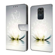 For Xiaomi Redmi Note 9 Crystal 3D Shockproof Protective Leather Phone Case(Light Lotus)