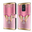 For Xiaomi Redmi Note 9 Crystal 3D Shockproof Protective Leather Phone Case(Pink Bottom Butterfly) - free shipping - PMC TechLife - Order now!