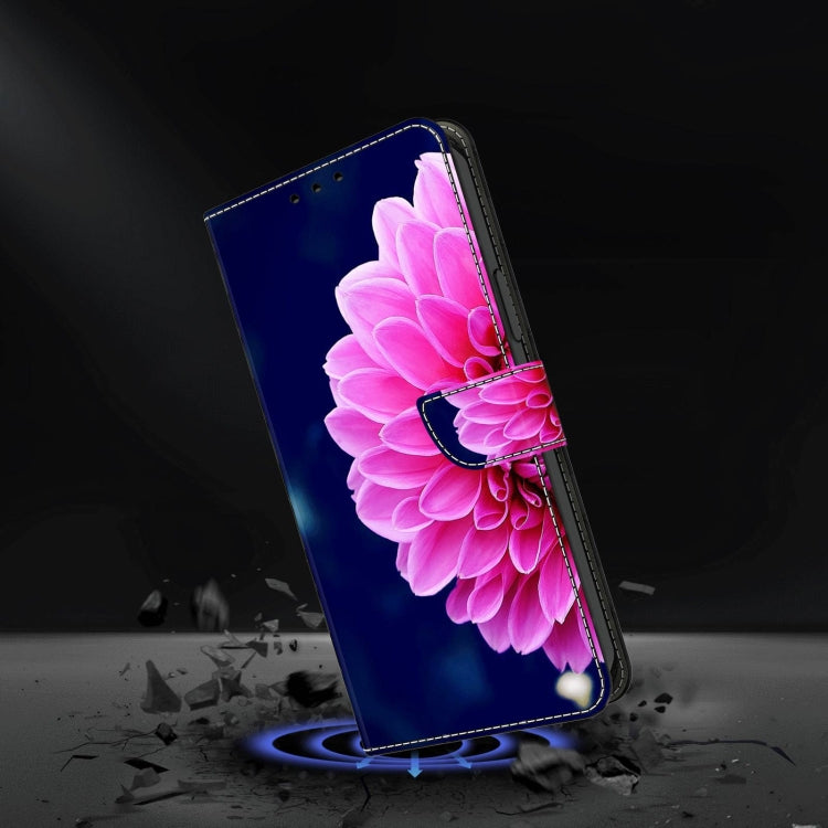 For Xiaomi Redmi Note 9 Crystal 3D Shockproof Protective Leather Phone Case(Pink Petals)