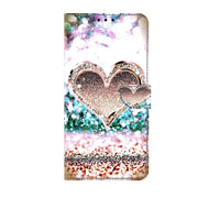 For Xiaomi Redmi Note 9 Crystal 3D Shockproof Protective Leather Phone Case(Pink Diamond Heart)