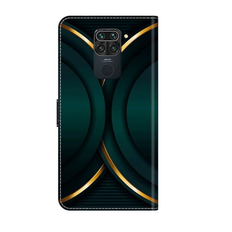 For Xiaomi Redmi Note 9 Crystal 3D Shockproof Protective Leather Phone Case(Gold Outline)