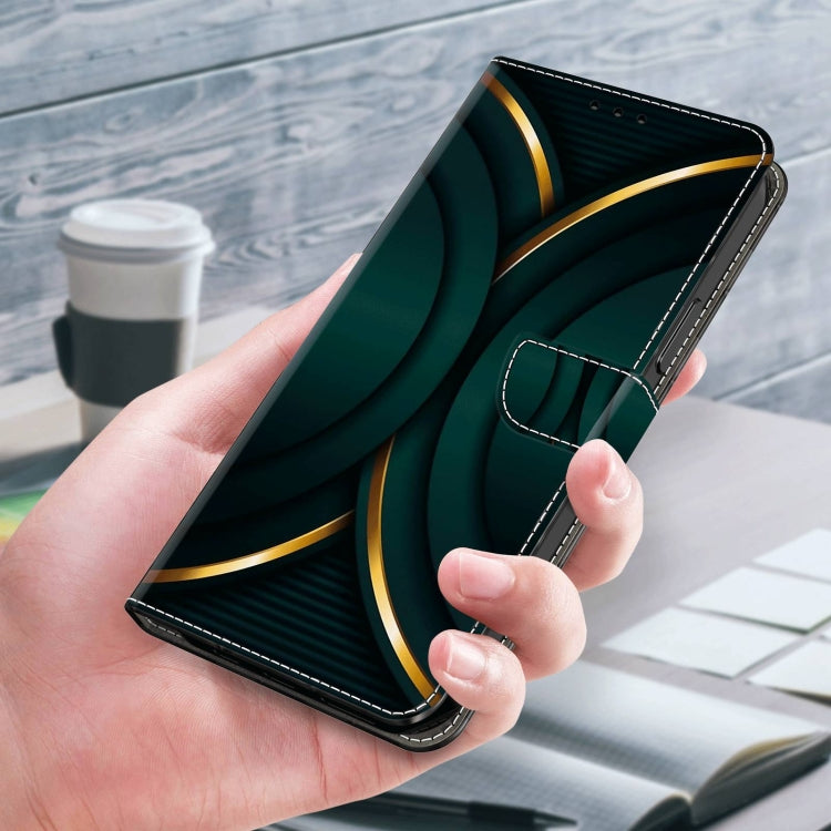 For Xiaomi Redmi Note 9 Crystal 3D Shockproof Protective Leather Phone Case(Gold Outline)