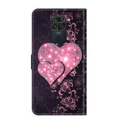 For Xiaomi Redmi Note 9 Crystal 3D Shockproof Protective Leather Phone Case(Lace Love)