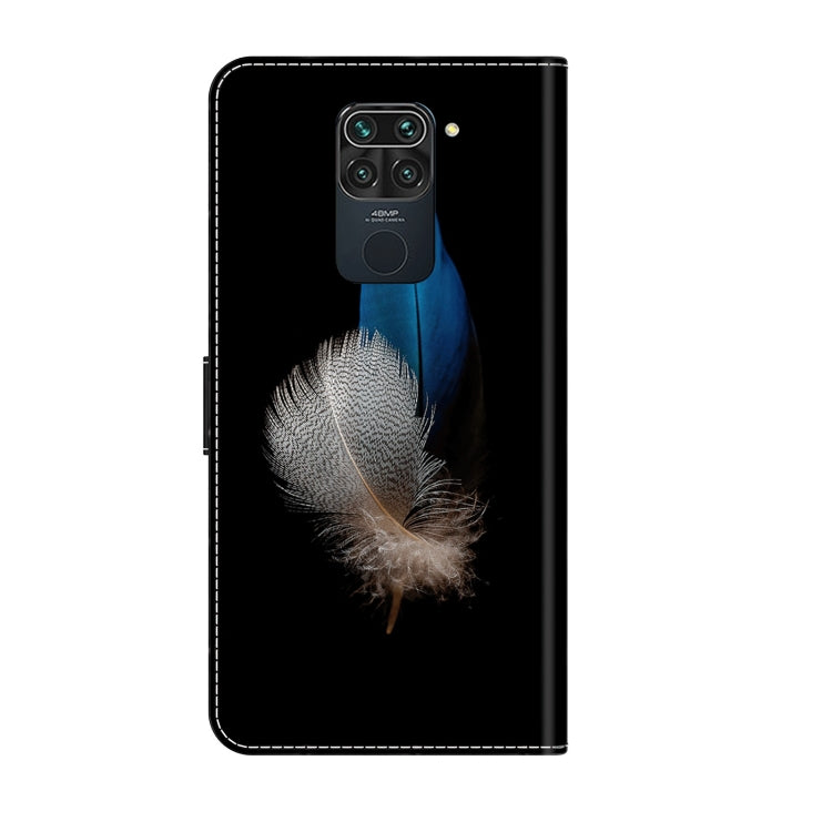 For Xiaomi Redmi Note 9 Crystal 3D Shockproof Protective Leather Phone Case(Two Branches)