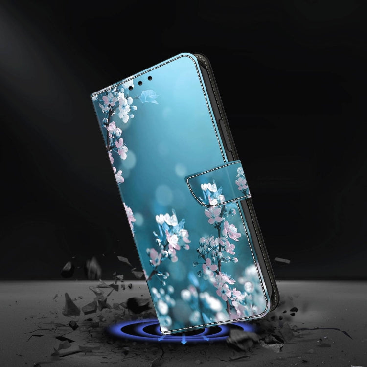 For Xiaomi Redmi Note 9 Crystal 3D Shockproof Protective Leather Phone Case(Plum Flower)