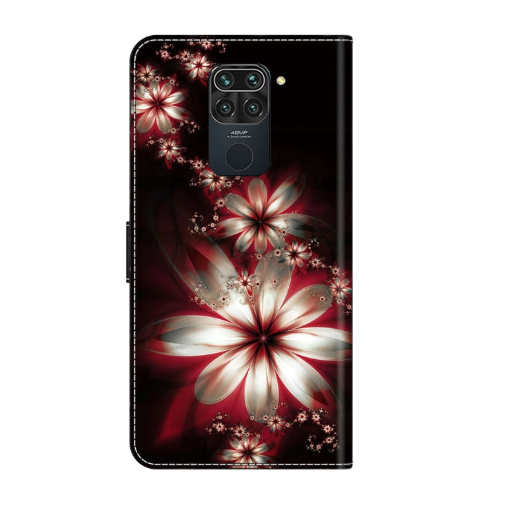For Xiaomi Redmi Note 9 Crystal 3D Shockproof Protective Leather Phone Case(Fantastic Flower)