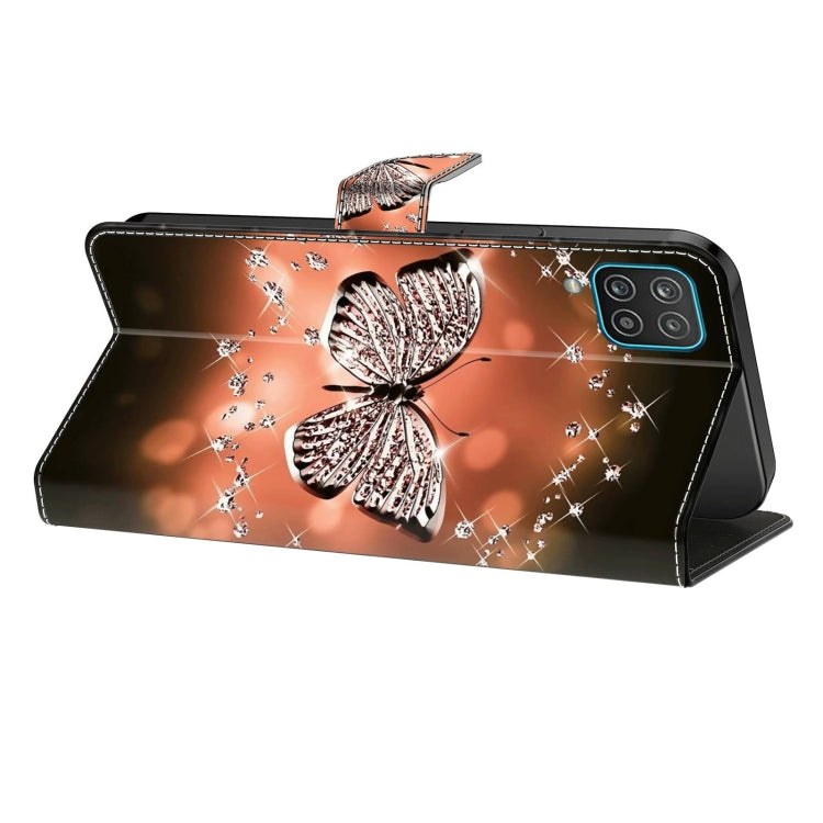 For Xiaomi Redmi Note 9 Crystal 3D Shockproof Protective Leather Phone Case(Crystal Butterfly)