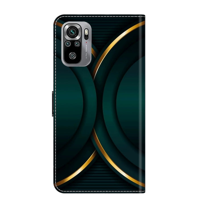 For Xiaomi Redmi Note 10 4G Crystal 3D Shockproof Protective Leather Phone Case(Gold Outline)