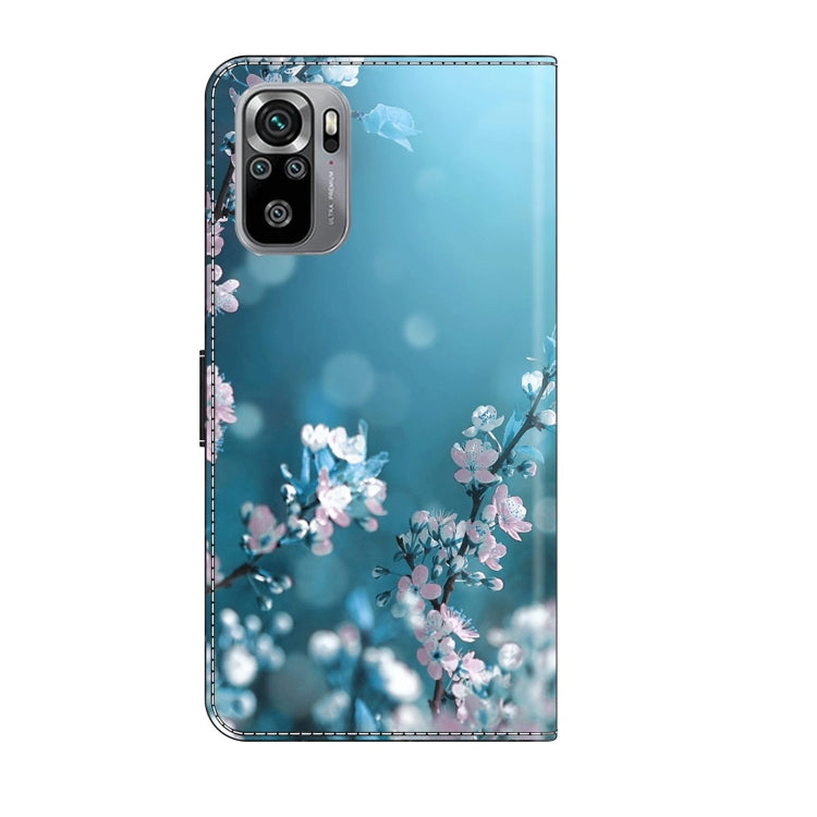 For Xiaomi Redmi Note 10 4G Crystal 3D Shockproof Protective Leather Phone Case(Plum Flower)