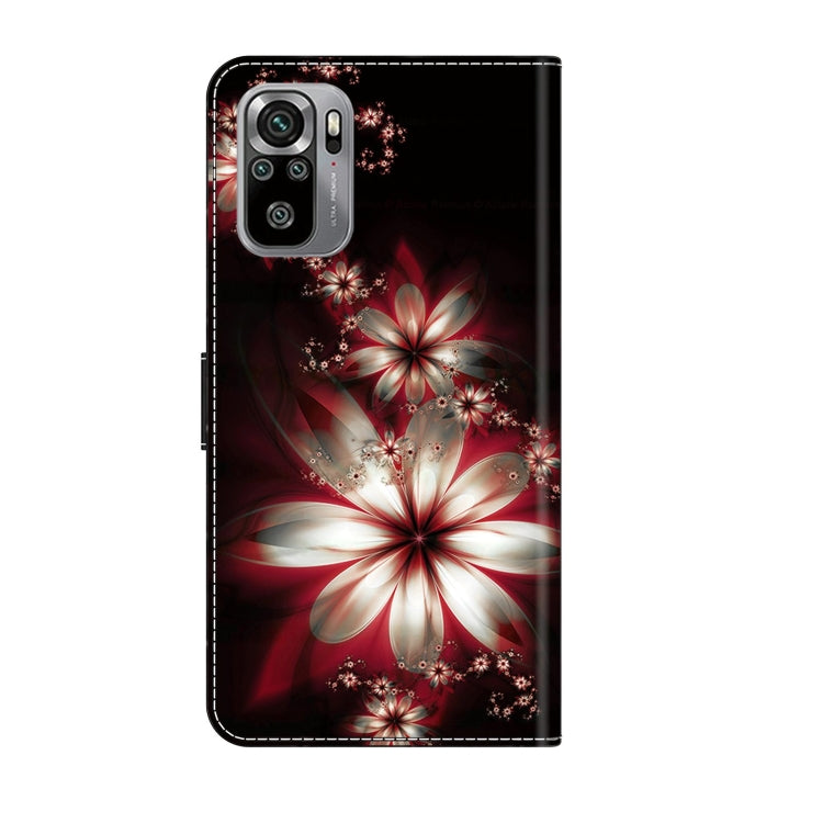 For Xiaomi Redmi Note 10 4G Crystal 3D Shockproof Protective Leather Phone Case(Fantastic Flower)