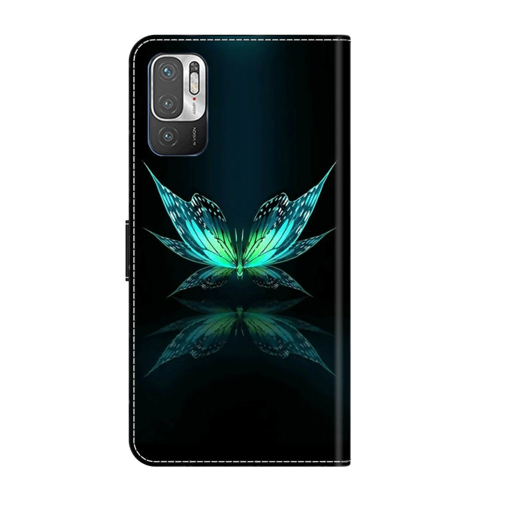 For Xiaomi Redmi Note 10 5G Crystal 3D Shockproof Protective Leather Phone Case(Reflection Dutterfly)