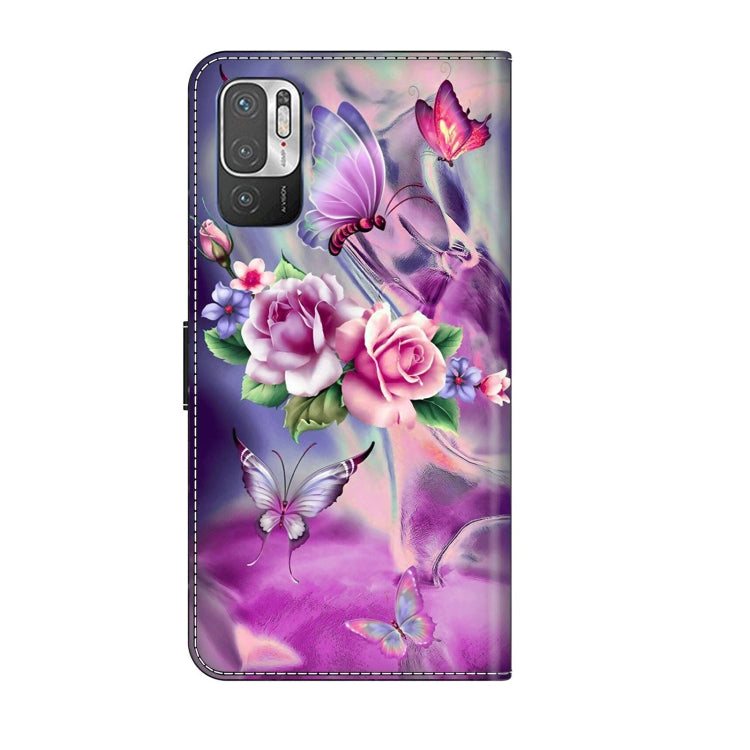 For Xiaomi Redmi Note 10 5G Crystal 3D Shockproof Protective Leather Phone Case(Butterfly)