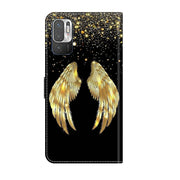 For Xiaomi Redmi Note 10 5G Crystal 3D Shockproof Protective Leather Phone Case(Golden Wings)