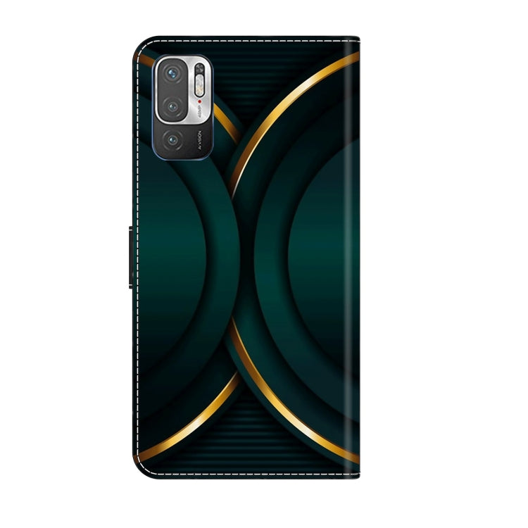 For Xiaomi Redmi Note 10 5G Crystal 3D Shockproof Protective Leather Phone Case(Gold Outline)