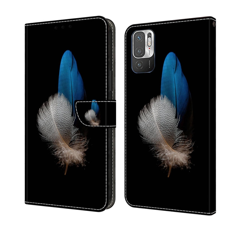 For Xiaomi Redmi Note 10 5G Crystal 3D Shockproof Protective Leather Phone Case(Two Branches)