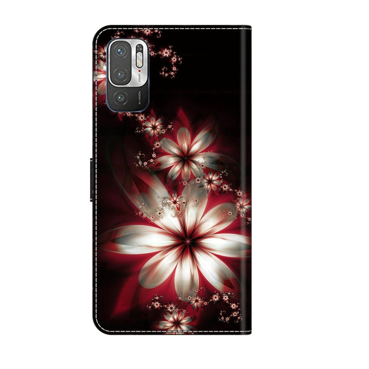 For Xiaomi Redmi Note 10 5G Crystal 3D Shockproof Protective Leather Phone Case(Fantastic Flower)