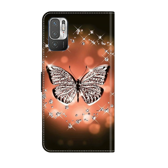 For Xiaomi Redmi Note 10 5G Crystal 3D Shockproof Protective Leather Phone Case(Crystal Butterfly)