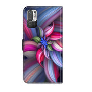 For Xiaomi Redmi Note 10 5G Crystal 3D Shockproof Protective Leather Phone Case(Colorful Flower)
