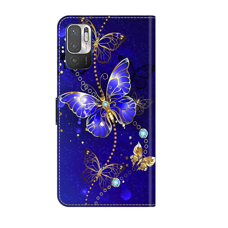 For Xiaomi Redmi Note 10 5G Crystal 3D Shockproof Protective Leather Phone Case(Diamond Butterfly)