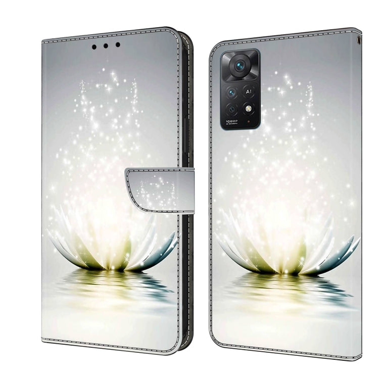 For Xiaomi Redmi Note 11 Pro 5G / 4G Global Crystal 3D Shockproof Protective Leather Phone Case(Light Lotus)