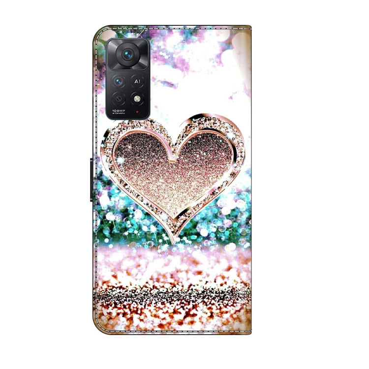 For Xiaomi Redmi Note 11 Pro 5G / 4G Global Crystal 3D Shockproof Protective Leather Phone Case(Pink Diamond Heart)