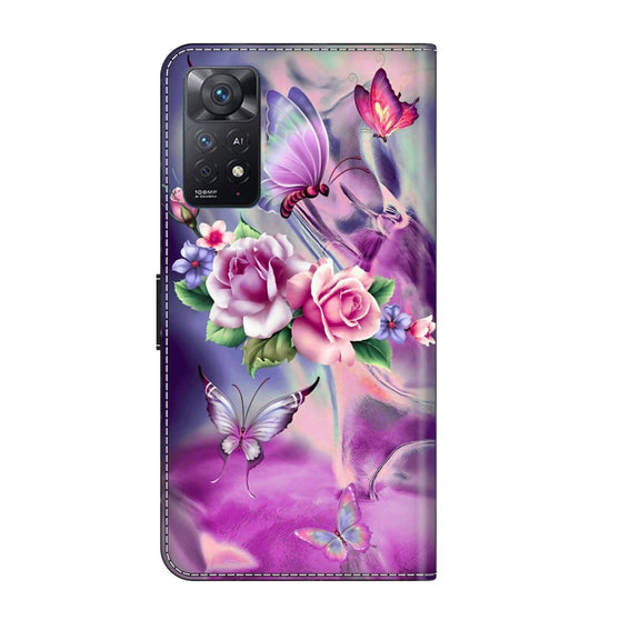 For Xiaomi Redmi Note 11 Pro 5G / 4G Global Crystal 3D Shockproof Protective Leather Phone Case(Butterfly)