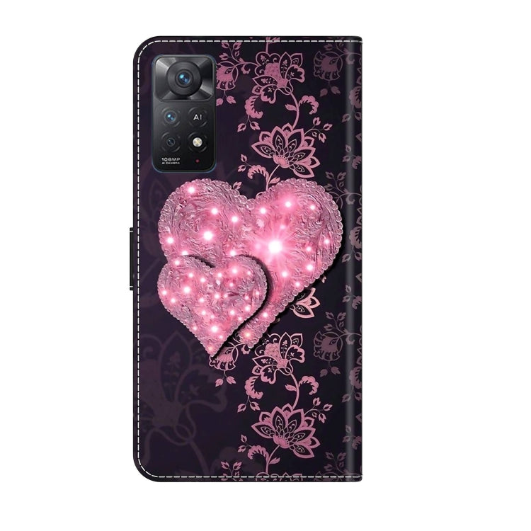 For Xiaomi Redmi Note 11 Pro 5G / 4G Global Crystal 3D Shockproof Protective Leather Phone Case(Lace Love)