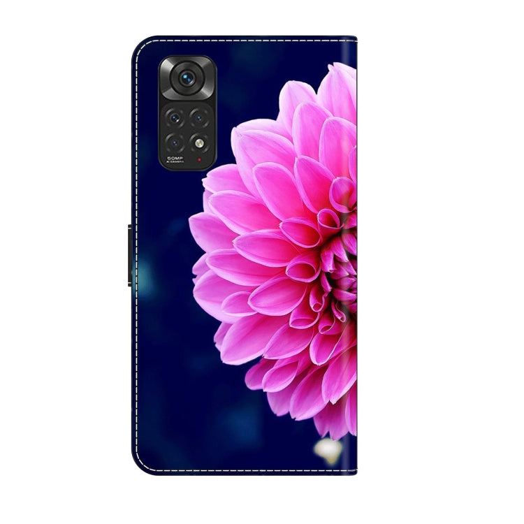 For Xiaomi Redmi Note 11 Global Crystal 3D Shockproof Protective Leather Phone Case(Pink Petals)