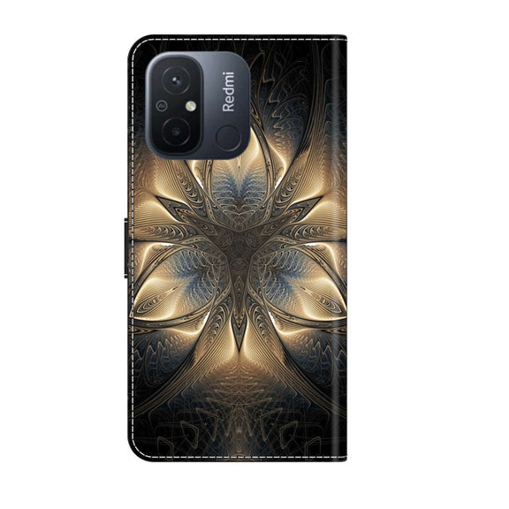 For Xiaomi Redmi 11A 4G / Redmi 12C Global Crystal 3D Shockproof Protective Leather Phone Case(Luminous Building)