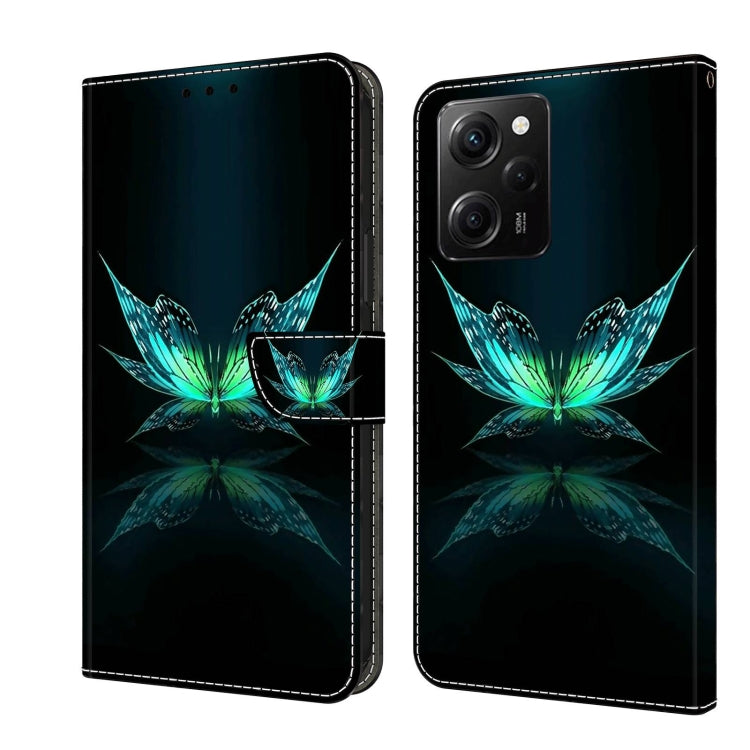 For Xiaomi Redmi Note 12 Pro Global Crystal 3D Shockproof Protective Leather Phone Case(Reflection Dutterfly)