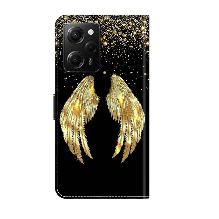 For Xiaomi Redmi Note 12 Pro Global Crystal 3D Shockproof Protective Leather Phone Case(Golden Wings)