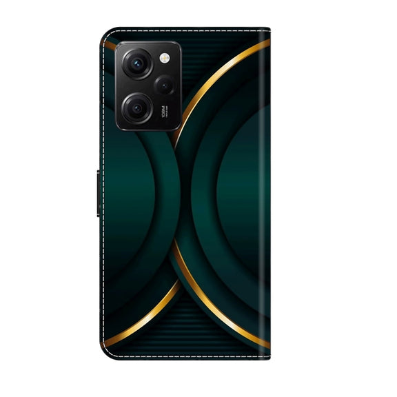 For Xiaomi Redmi Note 12 Pro Global Crystal 3D Shockproof Protective Leather Phone Case(Gold Outline)