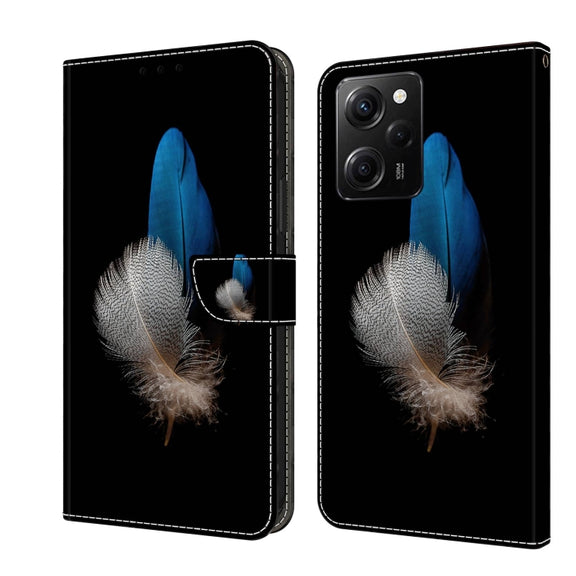 For Xiaomi Redmi Note 12 Pro Global Crystal 3D Shockproof Protective Leather Phone Case(Two Branches)