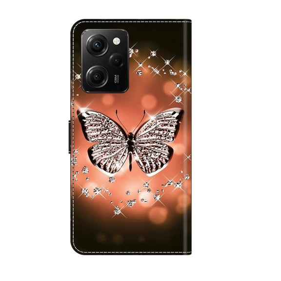 For Xiaomi Redmi Note 12 Pro Global Crystal 3D Shockproof Protective Leather Phone Case(Crystal Butterfly)