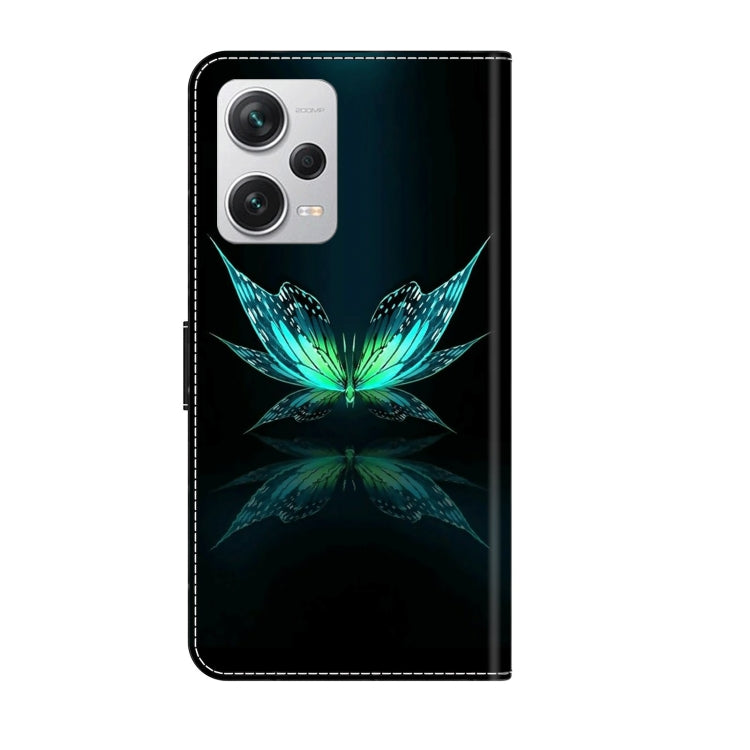 For Xiaomi Redmi Note 12 Pro+ Crystal 3D Shockproof Protective Leather Phone Case(Reflection Dutterfly)