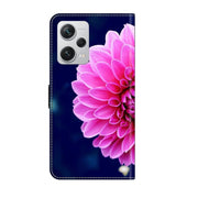 For Xiaomi Redmi Note 12 Pro+ Crystal 3D Shockproof Protective Leather Phone Case(Pink Petals)