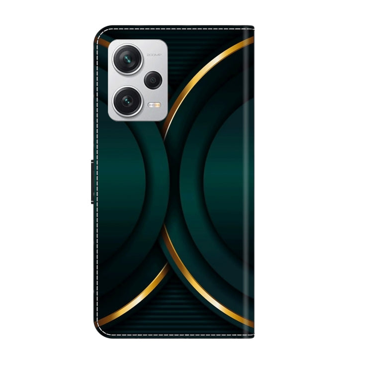For Xiaomi Redmi Note 12 Pro+ Crystal 3D Shockproof Protective Leather Phone Case(Gold Outline)