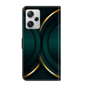 For Xiaomi Redmi Note 12 Pro+ Crystal 3D Shockproof Protective Leather Phone Case(Gold Outline)