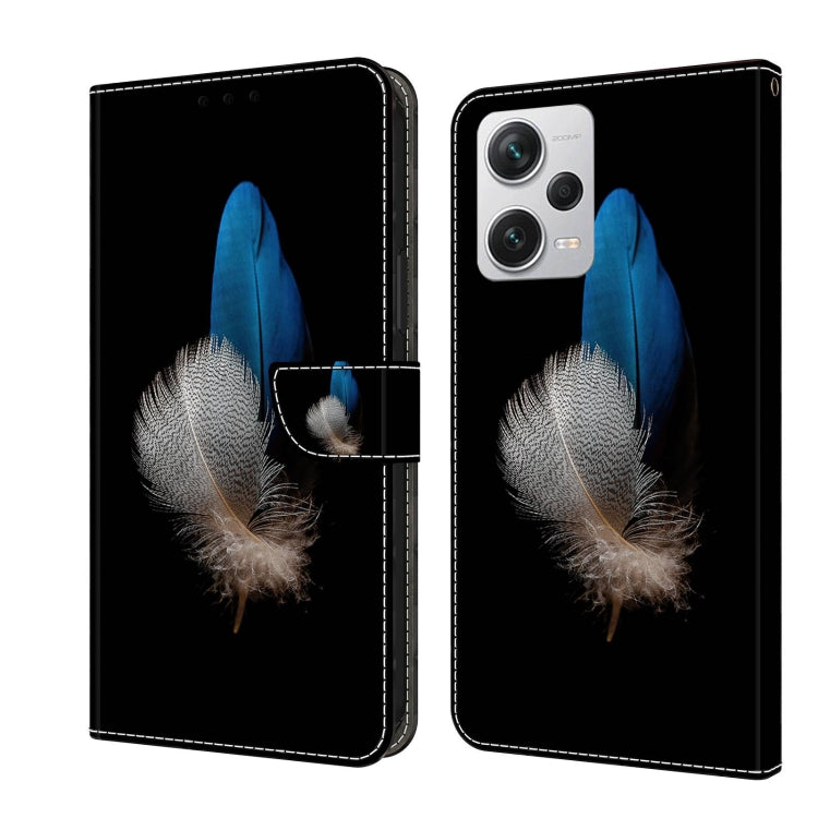 For Xiaomi Redmi Note 12 Pro+ Crystal 3D Shockproof Protective Leather Phone Case(Two Branches)