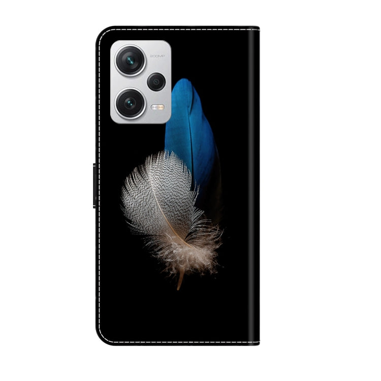 For Xiaomi Redmi Note 12 Pro+ Crystal 3D Shockproof Protective Leather Phone Case(Two Branches)