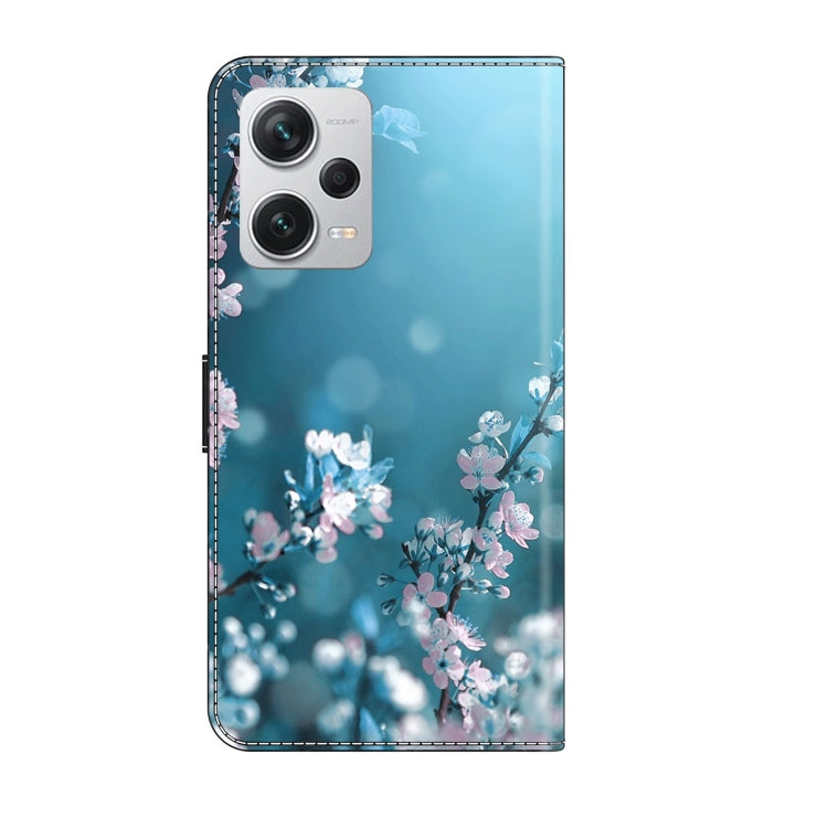 For Xiaomi Redmi Note 12 Pro+ Crystal 3D Shockproof Protective Leather Phone Case(Plum Flower)
