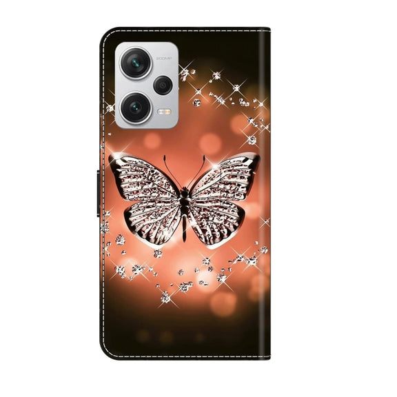 For Xiaomi Redmi Note 12 Pro+ Crystal 3D Shockproof Protective Leather Phone Case(Crystal Butterfly)